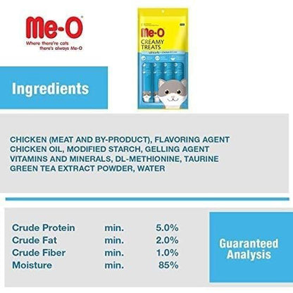 Me-O Creamy Treats Chicken Liver Flavour, 20 Sticks Cat Treat for All Life Stages of Cats and All Breed Sizes, 300g