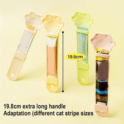 Cat Strip Feeder, cat Spoons for Wet Food, Treat Squeeze Spoon, Cat Wet Treats Dispense Spoon, cat Strip Squeeze Spoon, Multi Functional Pet Spoons Cat Feeder