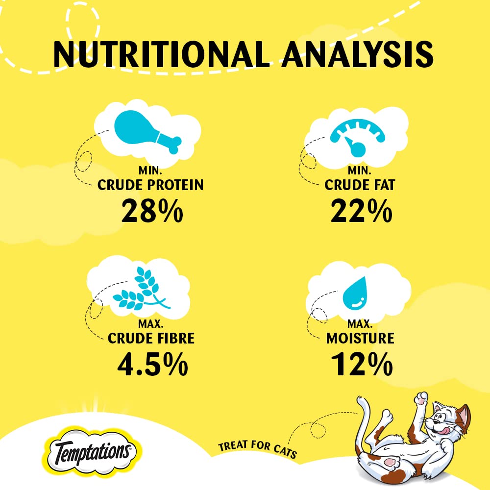 टेम्पटेशन क्रंची कैट ट्रीट्स, बिल्लियों के सभी जीवन चरणों और सभी नस्लों के लिए आकर्षक टूना फ्लेवर, 85 ग्राम - 6 का पैक, 510 ग्राम 