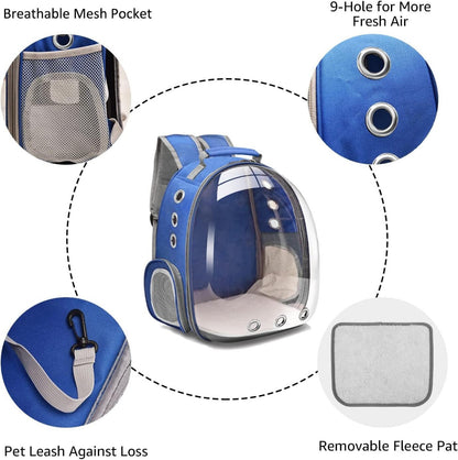 पालतू जानवरों का बैकपैक पालतू जानवरों का कैरियर बैग पारदर्शी बैग बिल्ली कुत्ता आउटडोर लंबी पैदल यात्रा यात्रा बैग, अंतरिक्ष कैप्सूल के आकार का पालतू जानवरों का यात्रा कंधे का बैग 